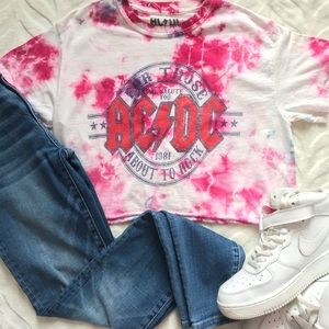 Tye Dye AC/DC Croptop